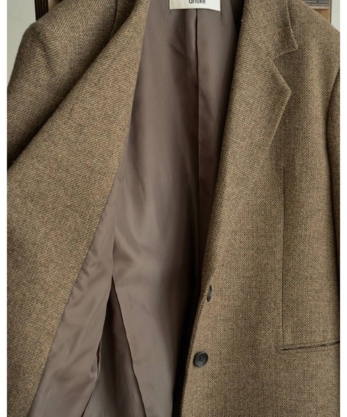 anuke(アンヌーク)の「Herringbone Wool Jacket 62620104(テーラードジャケット・レディース・ベージュ/チャコールグレー・36/38)」の7枚目の写真