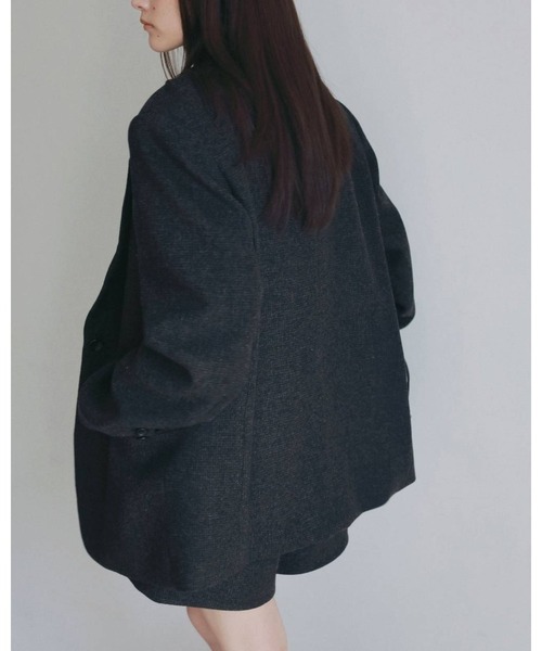 anuke(アンヌーク)の「Herringbone Wool Jacket 62620104(テーラードジャケット・レディース・ベージュ/チャコールグレー・36/38)」の14枚目の写真