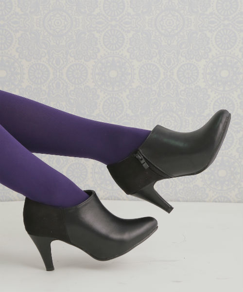 Noubel Voug Relax（ヌーベルヴォーグリラックス）の「Noubel Voug Relax(ヌーベル　ヴォーグ リラックス)/バイカラーエレガンスヒールブーティー（ブーツ・レディース・ダークブラウン/グレー/ネイビー/ブラック・LL/L/S/M）」の2枚目の写真