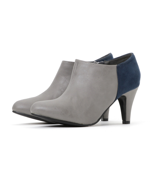 Noubel Voug Relax（ヌーベルヴォーグリラックス）の「Noubel Voug Relax(ヌーベル　ヴォーグ リラックス)/バイカラーエレガンスヒールブーティー（ブーツ・レディース・ダークブラウン/グレー/ネイビー/ブラック・LL/L/S/M）」の15枚目の写真