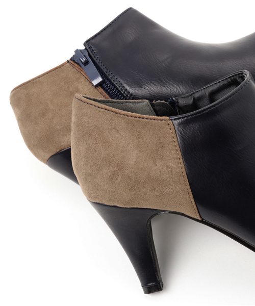 Noubel Voug Relax（ヌーベルヴォーグリラックス）の「Noubel Voug Relax(ヌーベル　ヴォーグ リラックス)/バイカラーエレガンスヒールブーティー（ブーツ・レディース・ダークブラウン/グレー/ネイビー/ブラック・LL/L/S/M）」の9枚目の写真