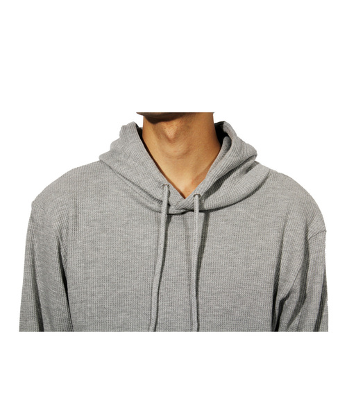 ８(eight)（エイト）の「ワッフル プルオーバー パーカー ロング丈（パーカー・メンズ・グレー/ブラック/ホワイト・LARGE/MEDIUM）」の9枚目の写真