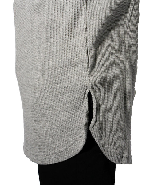 ８(eight)（エイト）の「ワッフル プルオーバー パーカー ロング丈（パーカー・メンズ・グレー/ブラック/ホワイト・LARGE/MEDIUM）」の5枚目の写真