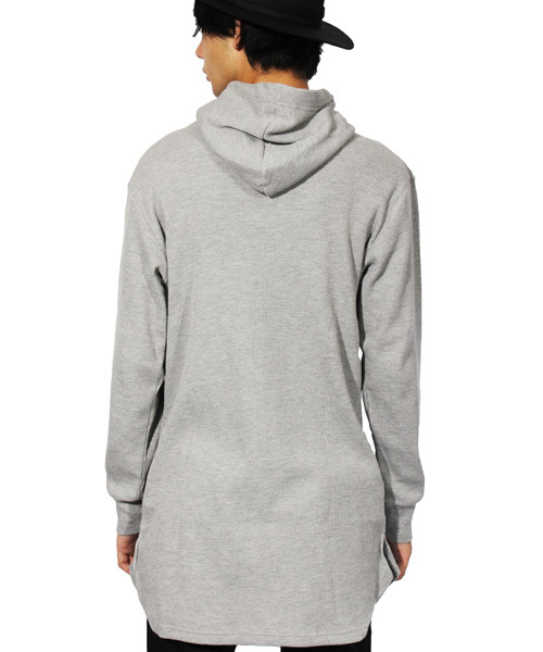 ８(eight)（エイト）の「ワッフル プルオーバー パーカー ロング丈（パーカー・メンズ・グレー/ブラック/ホワイト・LARGE/MEDIUM）」の16枚目の写真