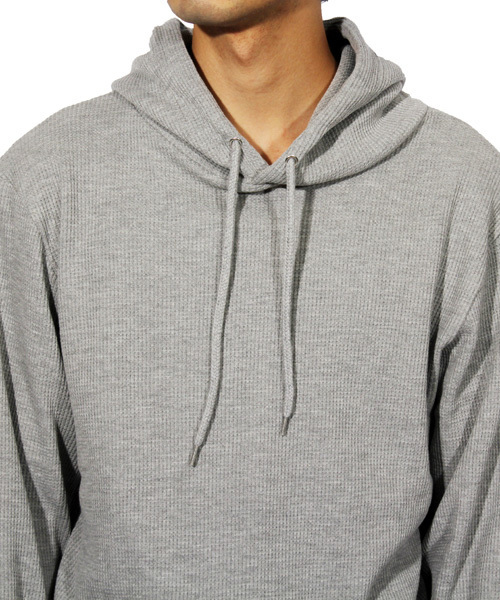８(eight)（エイト）の「ワッフル プルオーバー パーカー ロング丈（パーカー・メンズ・グレー/ブラック/ホワイト・LARGE/MEDIUM）」の20枚目の写真