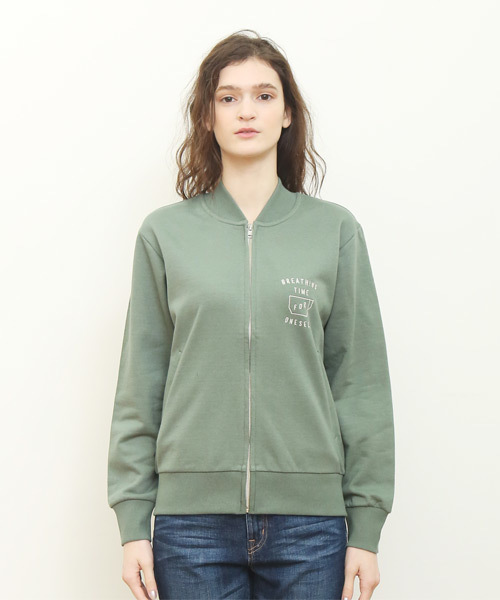 Design Tshirts Store graniph(デザイン ティーシャツ ストア グラニフ)の「スウェットバーシティジャケット/ブレシングタイム(ブルゾン・メンズ・グリーン系その他・SMALL/MEDIUM/LARGE)」の14枚目の写真