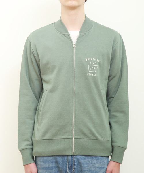Design Tshirts Store graniph(デザイン ティーシャツ ストア グラニフ)の「スウェットバーシティジャケット/ブレシングタイム(ブルゾン・メンズ・グリーン系その他・SMALL/MEDIUM/LARGE)」の15枚目の写真