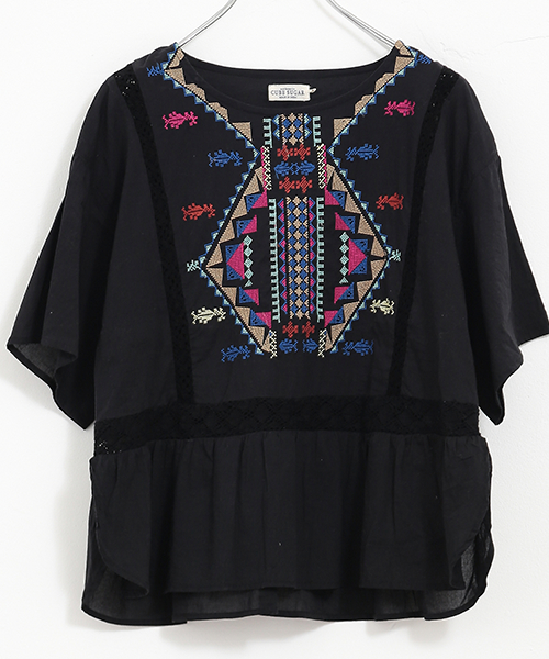 CUBE SUGAR(キューブシュガー)の「インド刺繍ブラウス(シャツ/ブラウス・レディース・ホワイト/ブラック・M)」の10枚目の写真