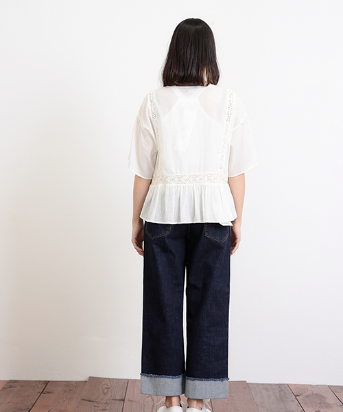 CUBE SUGAR(キューブシュガー)の「インド刺繍ブラウス(シャツ/ブラウス・レディース・ホワイト/ブラック・M)」の4枚目の写真