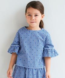 green label relaxing | ギンガムチェック ドット ソデフレア ブラウス ◆(シャツ/ブラウス)