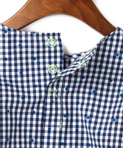 green label relaxing（グリーンレーベルリラクシング）の「ギンガムチェック ドット ソデフレア ブラウス ◆（シャツ/ブラウス・キッズ・コバルトブルー/ブラック・125/105/115/95）」の11枚目の写真