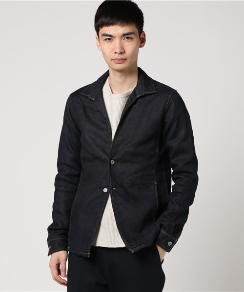 SABLE CLUTCH(セーブルクラッチ)の「ONE WASH KNIT DENIM JACKET(デニムジャケット・メンズ・インディゴブルー・SMALL/MEDIUM/LARGE/X-LARGE)」の1枚目の写真