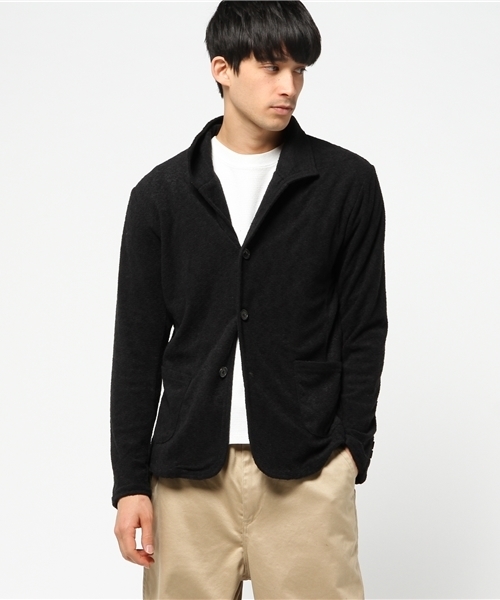 VENCEEXCHANGE（ヴァンスエクスチェンジ）の「リネン混パイルイタリアンジャケット          （テーラードジャケット・メンズ・グレー/ブラック・LARGE/MEDIUM）」の5枚目の写真