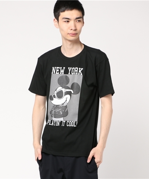 Disney(ディズニー)の「ミッキー(MICKEY)ライダースTシャツ(Tシャツ/カットソー・メンズ・ホワイト/ブラック・M/L)」の3枚目の写真