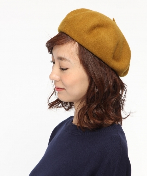 LAKOLE(ラコレ)の「シンプルバスクベレー帽 / LAKOLE(ハンチング/ベレー帽・レディース・ベージュ/ボルドー/グレー/ブラック/グリーン/ネイビー/マスタード/チャコール・FREE)」の7枚目の写真