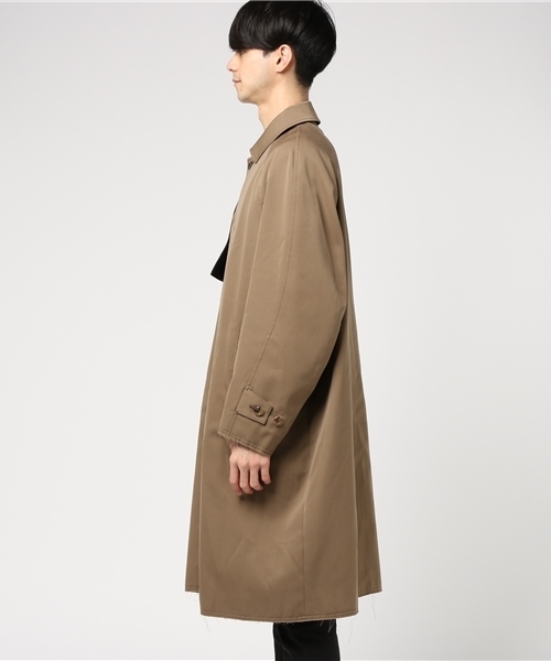 STUDIOUS（ステュディオス）の「【STUDIOUS】ウールギャバシングルトレンチコート（ステンカラーコート・メンズ・ベージュ/ネイビー・2/1）」の4枚目の写真