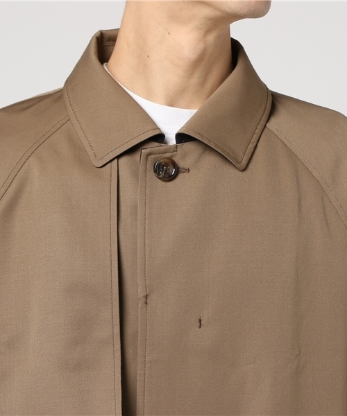 STUDIOUS（ステュディオス）の「【STUDIOUS】ウールギャバシングルトレンチコート（ステンカラーコート・メンズ・ベージュ/ネイビー・2/1）」の6枚目の写真
