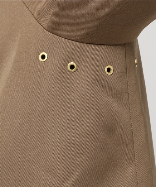 STUDIOUS（ステュディオス）の「【STUDIOUS】ウールギャバシングルトレンチコート（ステンカラーコート・メンズ・ベージュ/ネイビー・2/1）」の8枚目の写真