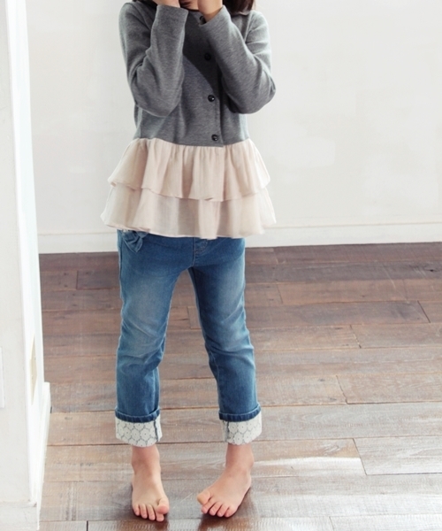 Rora（ローラ）の「ロールアップ デニム スキニーパンツ（デニムパンツ・キッズ・ワンウォッシュ・110cm/100cm/120cm/130cm/90㎝/140cm/150cm）」の5枚目の写真