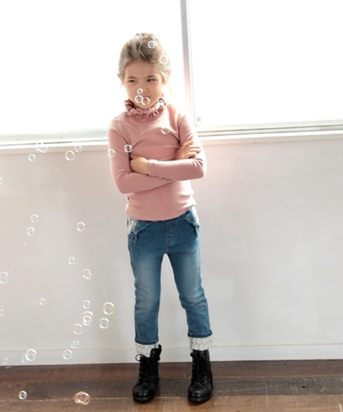 Rora（ローラ）の「ロールアップ デニム スキニーパンツ（デニムパンツ・キッズ・ワンウォッシュ・110cm/100cm/120cm/130cm/90㎝/140cm/150cm）」の14枚目の写真