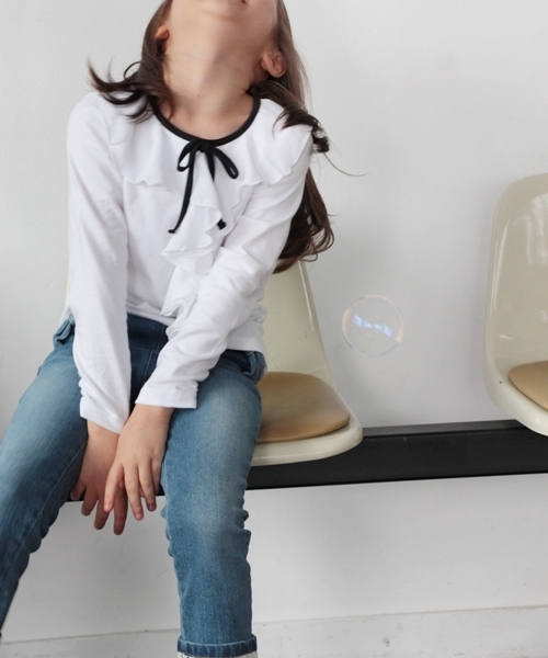 Rora（ローラ）の「ロールアップ デニム スキニーパンツ（デニムパンツ・キッズ・ワンウォッシュ・110cm/100cm/120cm/130cm/90㎝/140cm/150cm）」の20枚目の写真