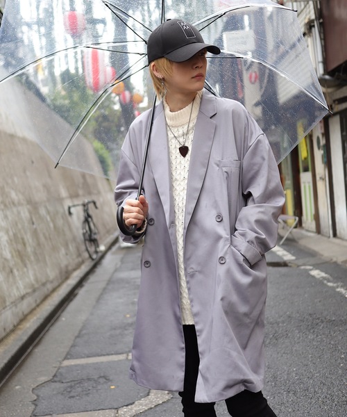 セール Rovtski ビッグシルエット スプリングコート ワイドスリーブダブルブレストチェスターコート 7o チェスターコート Rovtski ロフトスキー のファッション通販 Zozotown