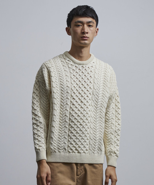 Factotum ファクトタム の Vallis インバーアラン メリノウールアランニットクルーネック ニット セーター Wear