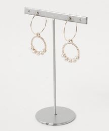 【glou】5連パールのフープピアス