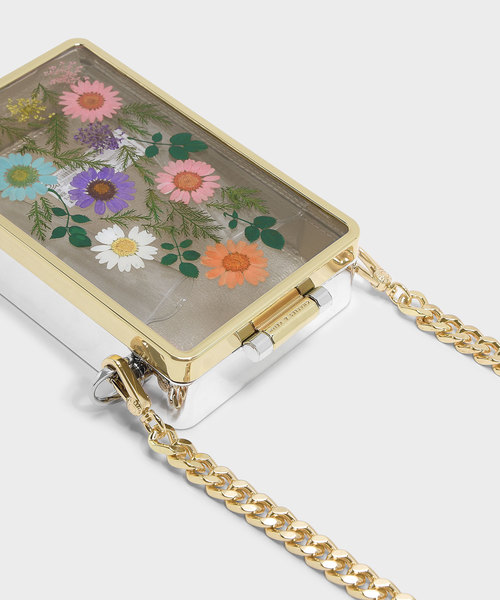 CHARLES & KEITH（チャールズ & キース）の「フローラルアクリルクラッチ / FLORAL ACRYLIC CLUTCH（クラッチバッグ・レディース・ホワイト/マルチ・S）」の4枚目の写真