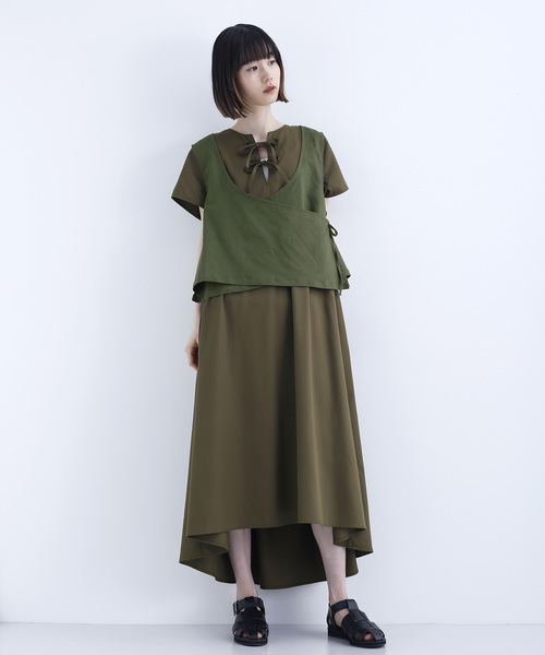MERLOT IKYU（メルローイキュウ）の「綿麻カシュクールベスト1624（ベスト・レディース・ネイビー/ブラウン/カーキ・FREE）」の15枚目の写真