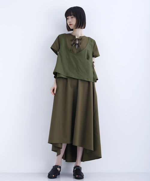 MERLOT IKYU（メルローイキュウ）の「綿麻カシュクールベスト1624（ベスト・レディース・ネイビー/ブラウン/カーキ・FREE）」の16枚目の写真