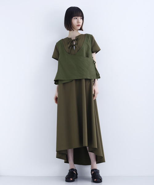 MERLOT IKYU（メルローイキュウ）の「綿麻カシュクールベスト1624（ベスト・レディース・ネイビー/ブラウン/カーキ・FREE）」の18枚目の写真