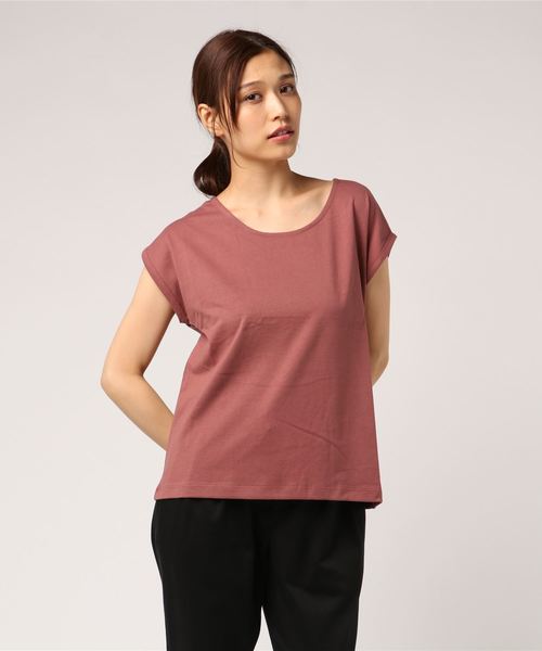 AMERICAN HOLIC（アメリカンホリック）の「USAコットンクルーネックTEE（Tシャツ/カットソー・レディース・ブラック/ベージュ/イエロー/オフホワイト/ピンク系その他2/カーキ・M/L）」の19枚目の写真