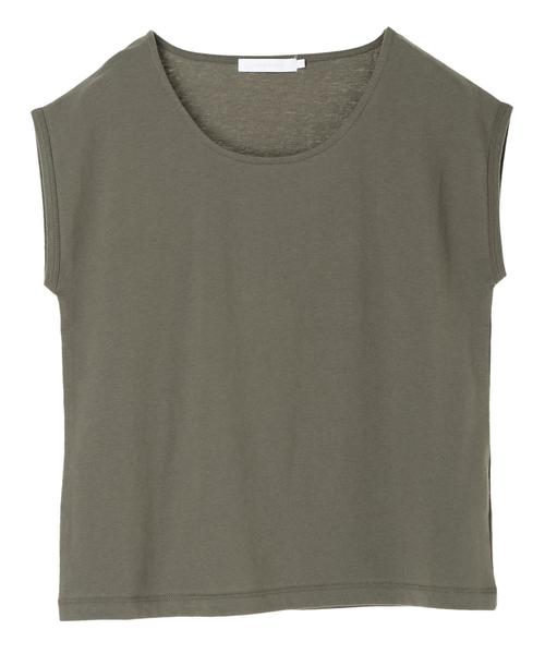 AMERICAN HOLIC（アメリカンホリック）の「USAコットンクルーネックTEE（Tシャツ/カットソー・レディース・ブラック/ベージュ/イエロー/オフホワイト/ピンク系その他2/カーキ・M/L）」の13枚目の写真