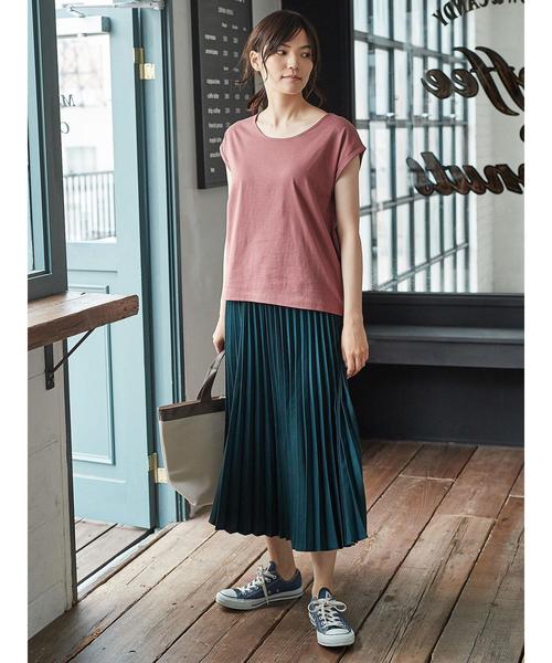 AMERICAN HOLIC（アメリカンホリック）の「USAコットンクルーネックTEE（Tシャツ/カットソー・レディース・ブラック/ベージュ/イエロー/オフホワイト/ピンク系その他2/カーキ・M/L）」の11枚目の写真