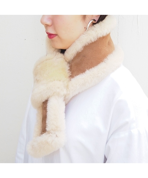 CONTROL FREAK（コントロールフリーク）の「ムートンマフラー（マフラー・レディース・ブラック/グレー/キャメル・FREE）」の4枚目の写真