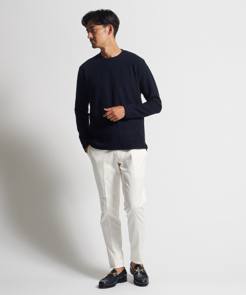 DESIGNWORKS（デザインワークス）の「ウールナイロンダブルフェイスニット（ニット/セーター・メンズ・ホワイト/チャコールグレー・S/M/L）」の11枚目の写真