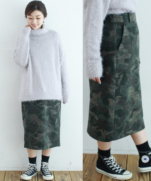 Hunch ハンチ の 迷彩ジャガードタイトスカート スカート Wear