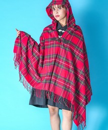 an meets zakka（アンミツザッカ）の「an meets zakka タータンチェック柄トグルフードポンチョ（ポンチョ）」