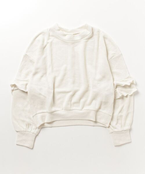 STYLEBLOCK（スタイルブロック）の「バルキー畦編みフリルニットソー（ニット/セーター・レディース・ブラウン/レッド/アイボリー/ライトベージュ・M）」の2枚目の写真