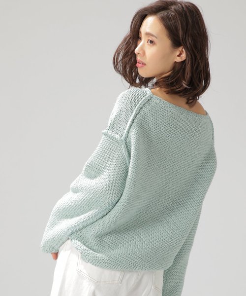 BAYFLOW(ベイフロー)の「3Gワイドテープニットプルオーバー(ニット/セーター・レディース・ライトグリーン/モカ・MEDIUM/SMALL)」の2枚目の写真