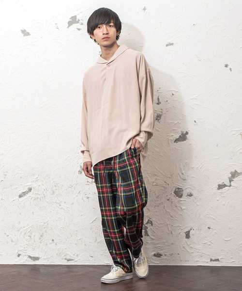MinoriTY（マイノリティ）の「ブリットチェックワイドテーパードパンツ（その他パンツ・メンズ・ブラウン/グレー/グリーン・M/L）」の10枚目の写真