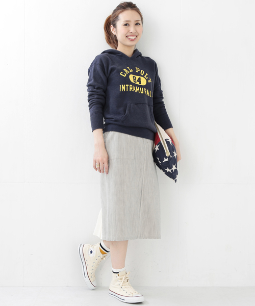 Ray BEAMS（レイビームス）の「○Ray BEAMS / バックチュール ヒッコリースカート（スカート・レディース・オフホワイト・1/0）」の20枚目の写真