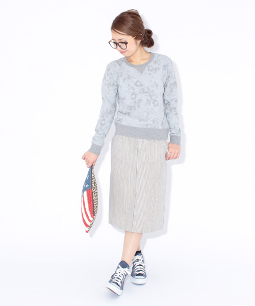 Ray BEAMS（レイビームス）の「○Ray BEAMS / バックチュール ヒッコリースカート（スカート・レディース・オフホワイト・1/0）」の15枚目の写真