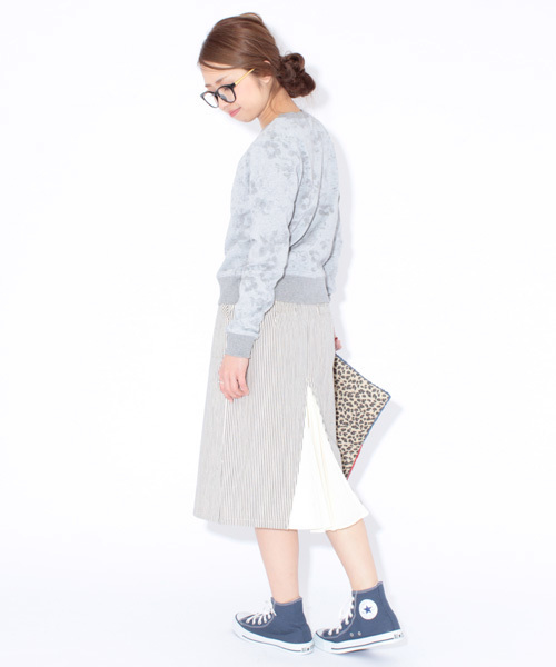 Ray BEAMS（レイビームス）の「○Ray BEAMS / バックチュール ヒッコリースカート（スカート・レディース・オフホワイト・1/0）」の14枚目の写真