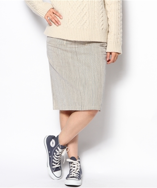 Ray BEAMS（レイビームス）の「○Ray BEAMS / バックチュール ヒッコリースカート（スカート・レディース・オフホワイト・1/0）」の17枚目の写真