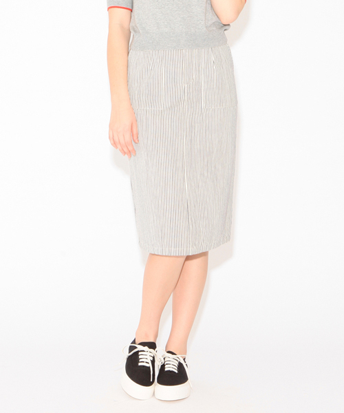 Ray BEAMS（レイビームス）の「○Ray BEAMS / バックチュール ヒッコリースカート（スカート・レディース・オフホワイト・1/0）」の18枚目の写真