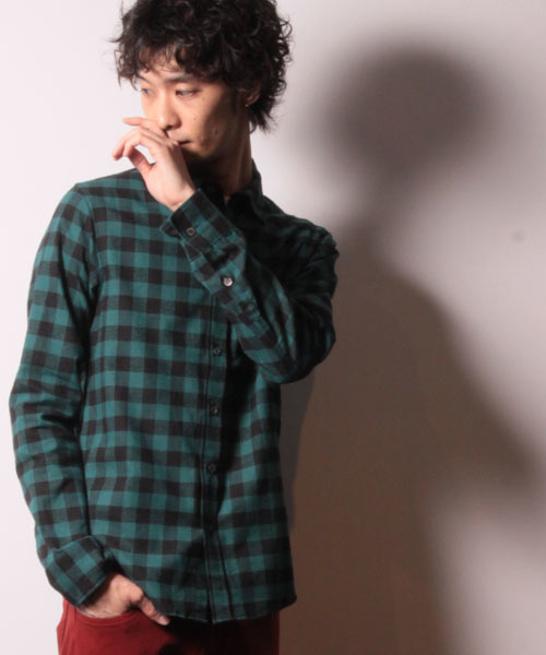 COMMONWARE AMERICAN RAG CIE&Magine(コモンウェアアメリカンラグシーアンド マージン)の「AMERICAN RAG CIE&Magine COMMONWARE ブロックチェックシャツ:(シャツ/ブラウス・メンズ・ホワイト/グリーン/バーガンディー・44/46/48)」の2枚目の写真