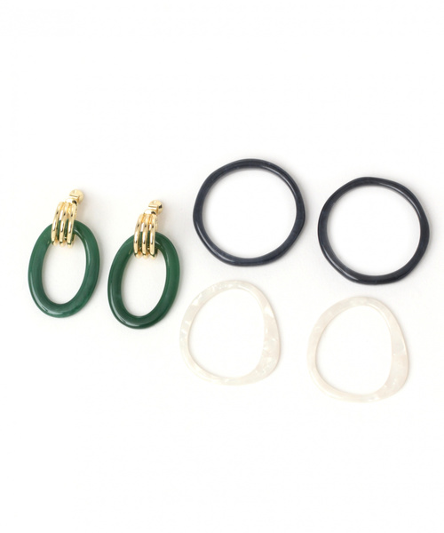 niko and...(ニコアンド)の「4WAY着せ替えイヤリング(イヤリング・レディース・ダークブラウン/パープル/ネイビー/ブラウン/オレンジ/グリーン・0)」の4枚目の写真