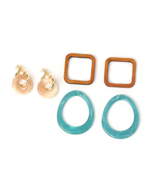 niko and...(ニコアンド)の「4WAY着せ替えイヤリング(イヤリング・レディース・ダークブラウン/パープル/ネイビー/ブラウン/オレンジ/グリーン・0)」の2枚目の写真